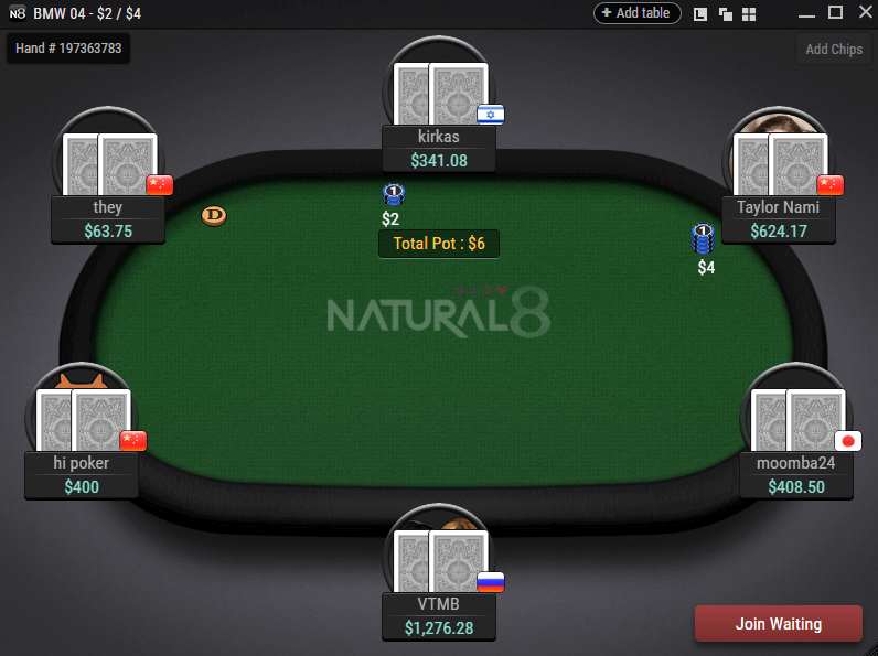 Natural8 Table Natural8 Poker Table