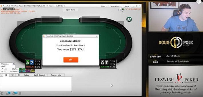 Doug Polk wins Partypoker Powerfest live on Twitch