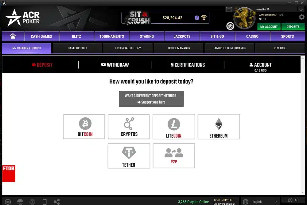 Americas Cardroom - Poker Lobby Americas Cardroom - Poker Lobby
