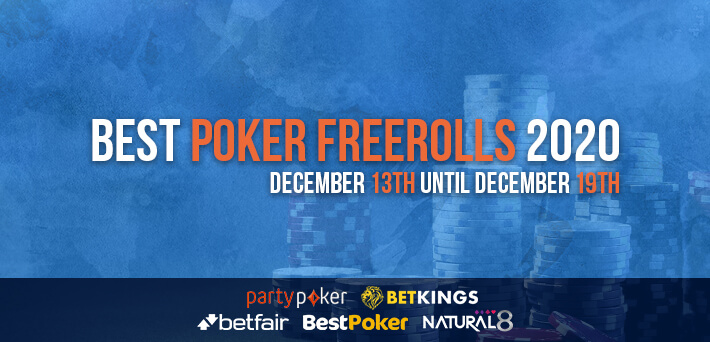 Best Poker Freerolls December 13th – December 19th 2020