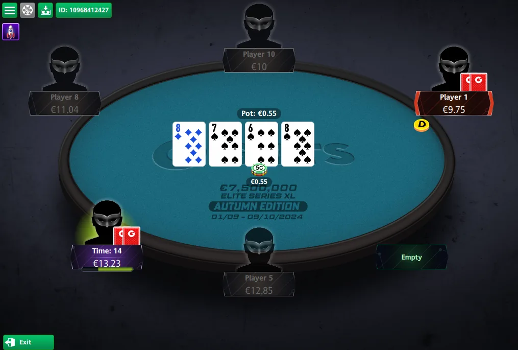 guts poker table