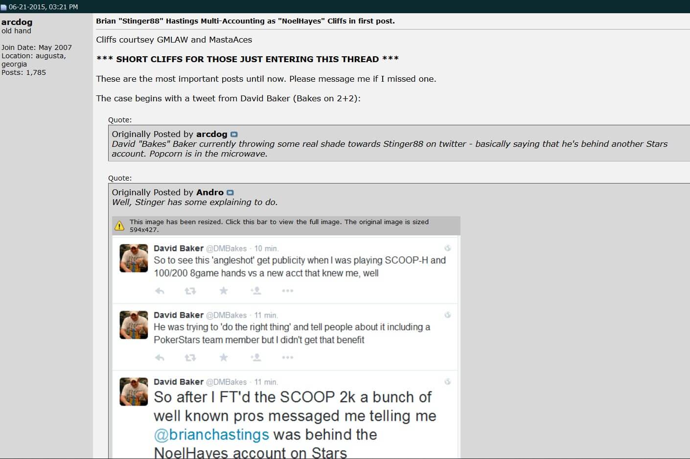 Pokerbakes says he was scammed by Brian Hastings ghosting the Noel Hayes account