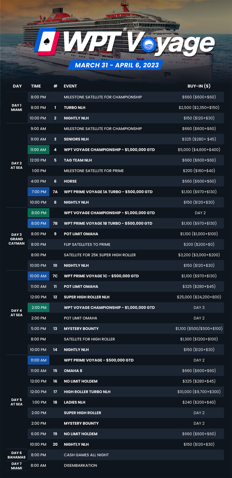 2024 WPT Voyage Schedule 2024 WPT Voyage Schedule