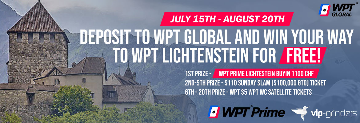Deposit at WPT Global and win your way to the WPT Liechtenstein for free! Deposit at WPT Global and win your way to the WPT Liechtenstein for free!