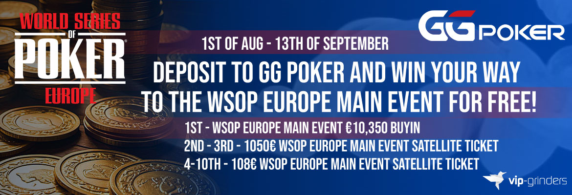 €10,350 WSOPE Main Event Package €10,350 WSOPE Main Event Package