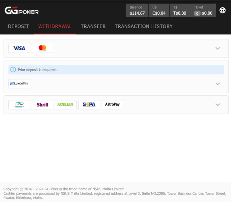 GGPoker Withdrawal GGPoker Withdrawal