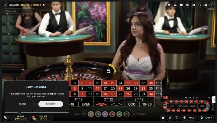 A Live Roulette Game A Live Roulette Game