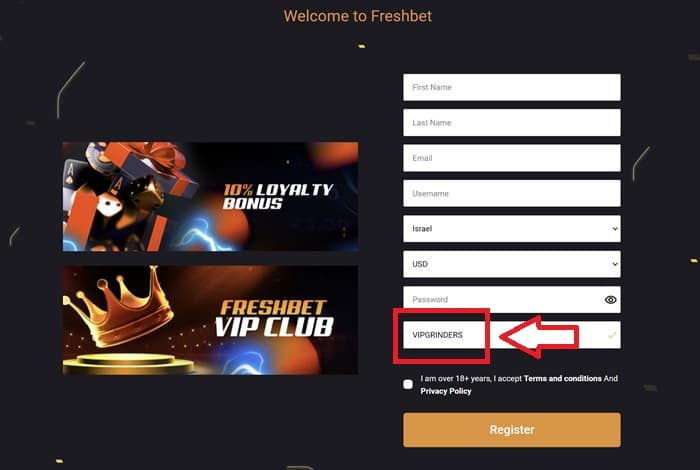FreshBet Registration FreshBet Registration