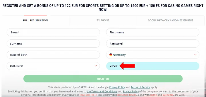 22bet promo code VIP22 for exclusive bonus